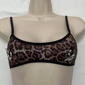 NWOT THE END LEOPARD PRINT BRA WITH‎ HARDWARE SIZE  XS
